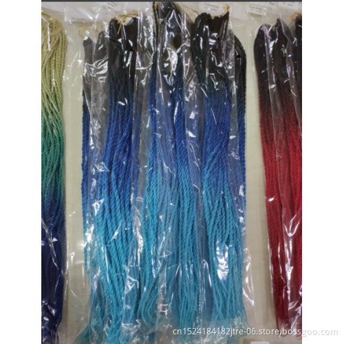 dropshipping 24'' 100g Ombre Senegal Twist 120 Colors Colorful 3S Crochet Senegalese Twist Hair Medium Box Braids